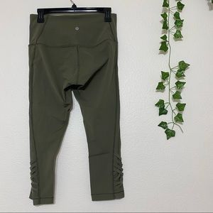 lululemon sage hunter green cropped leggings - size 10